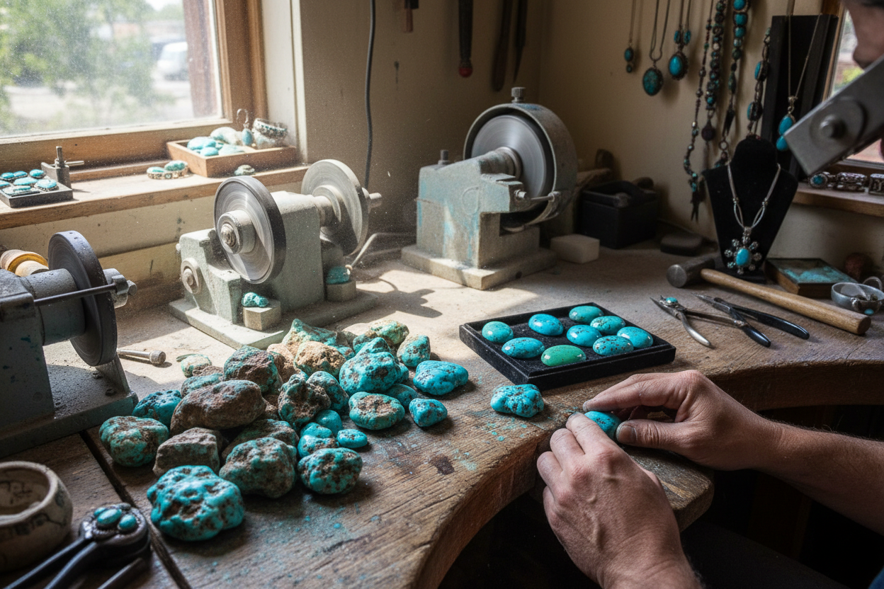 Turquoise Craftsmanship: The Ingenious Transformation from Raw Stone to Precious Gem