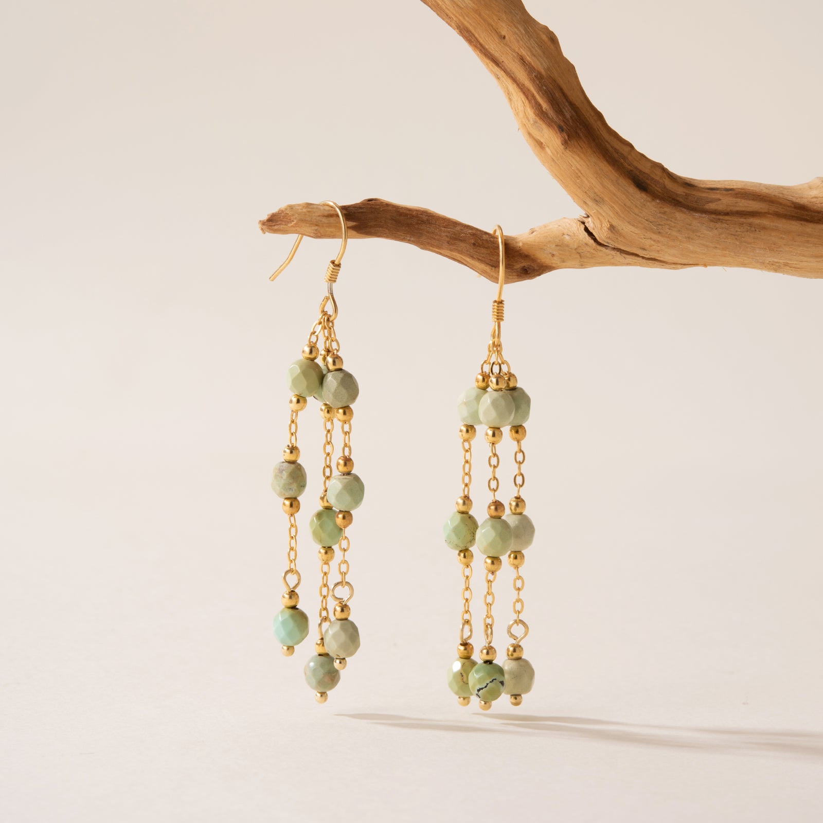 When Formless Beads Meet Turquoise: A Pair of Breathing Earrings from Eastern Philosophy