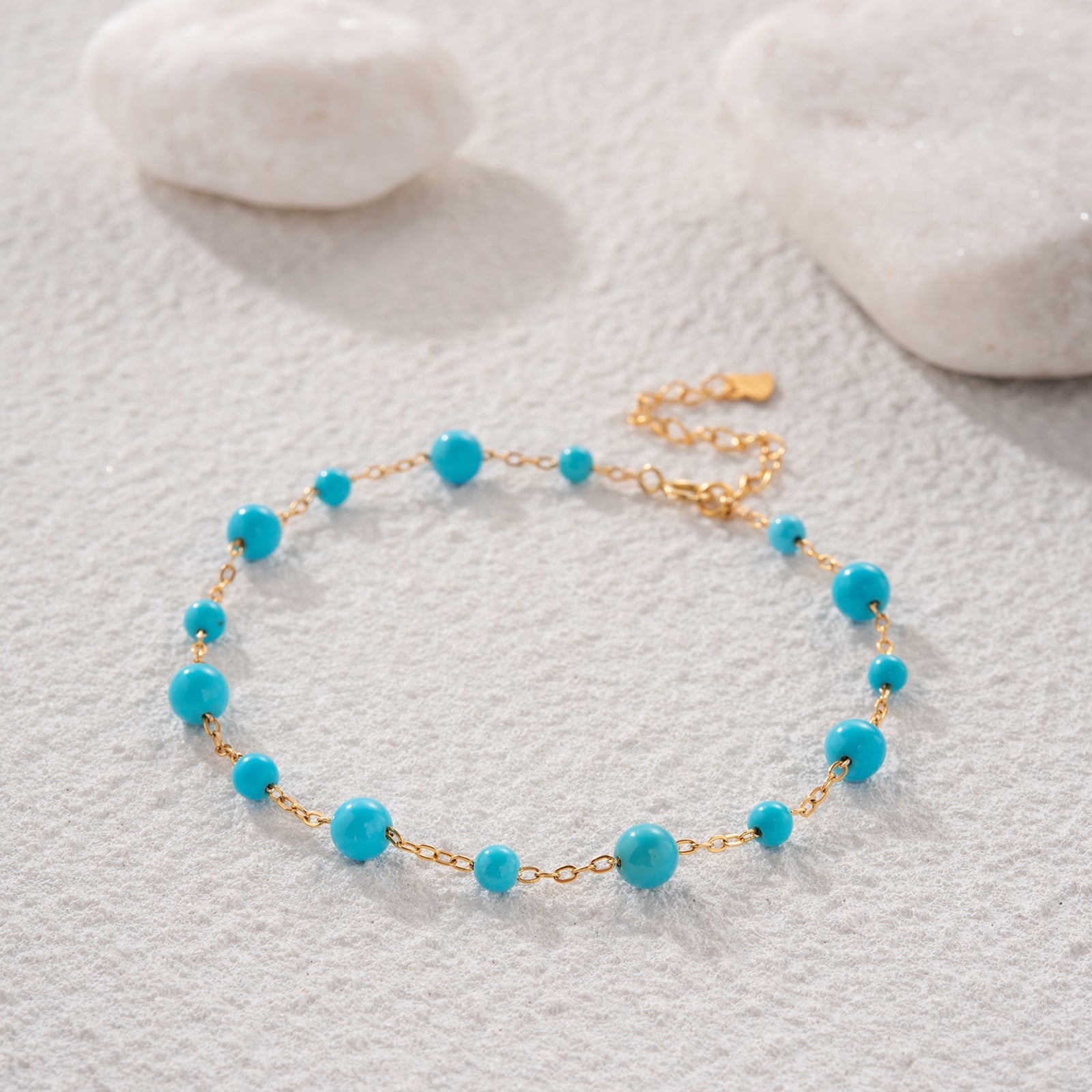 Nature’s Gift, Poetry on the Wrist｜S925 Sterling Silver American Turquoise Bead Bracelet