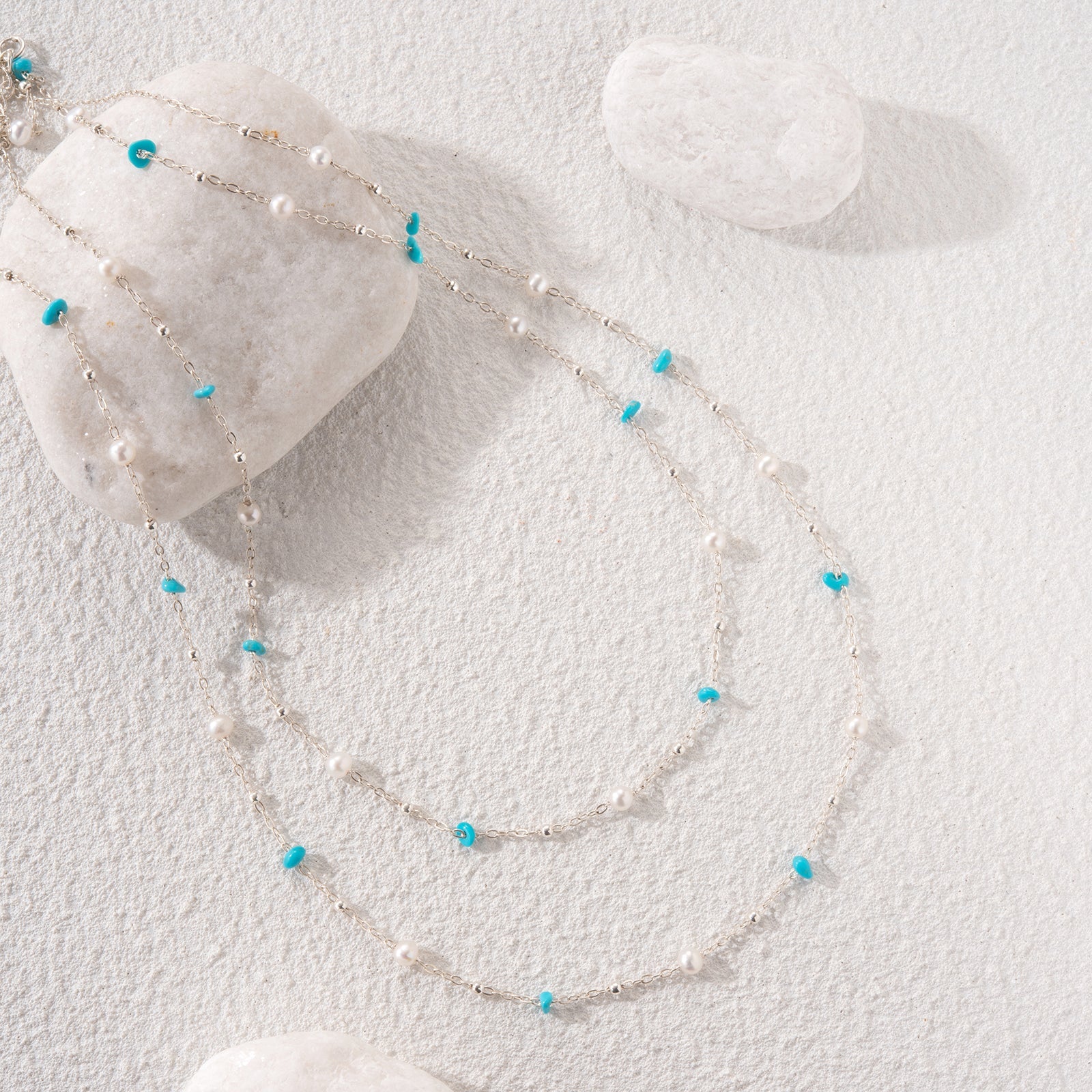 Wear a Starry Sky Around Your Neck: A Celestial Dialogue Between Irregular Turquoise and Pearls