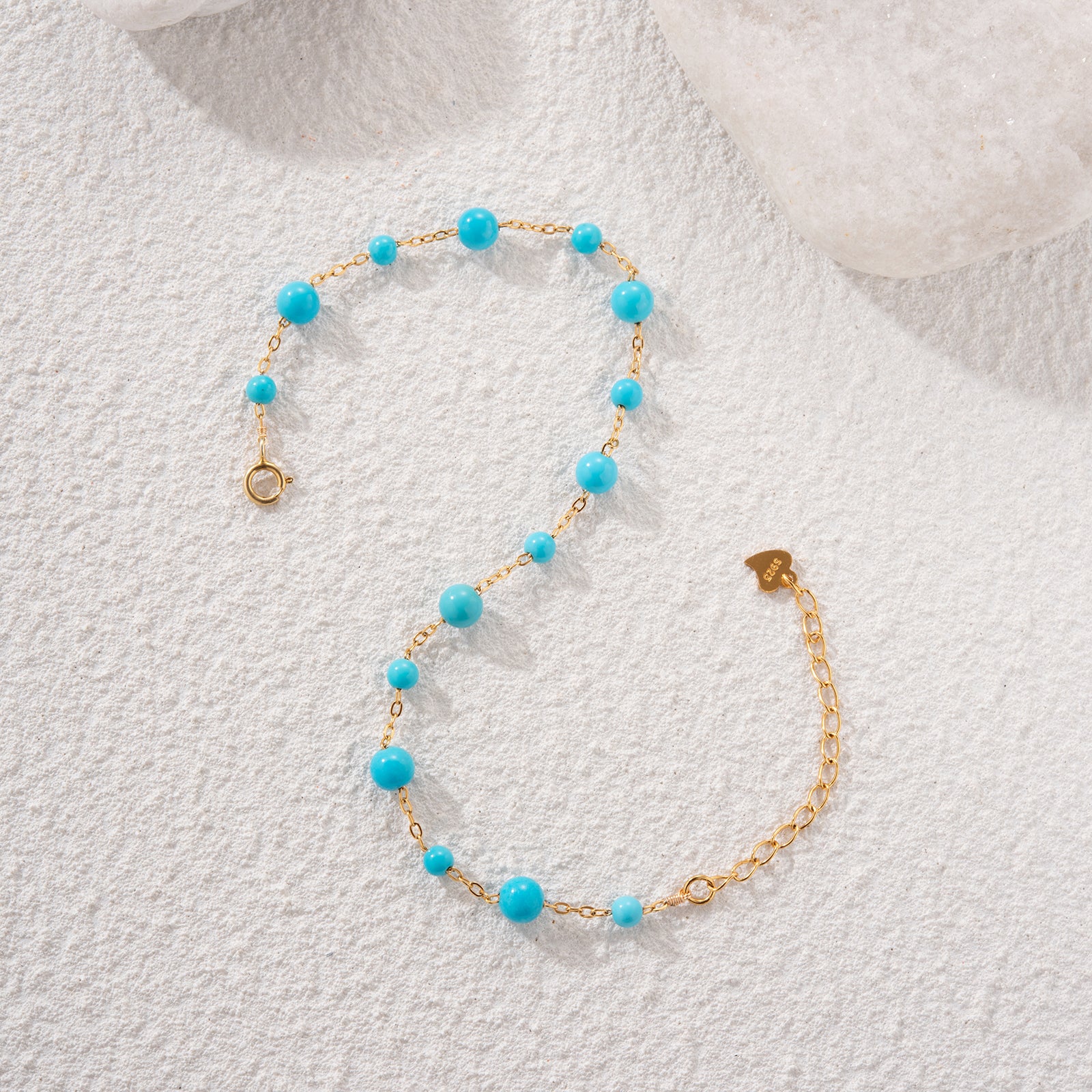 NO.5 American Turquoise Bead Bracelet (0.14-0.2 in)