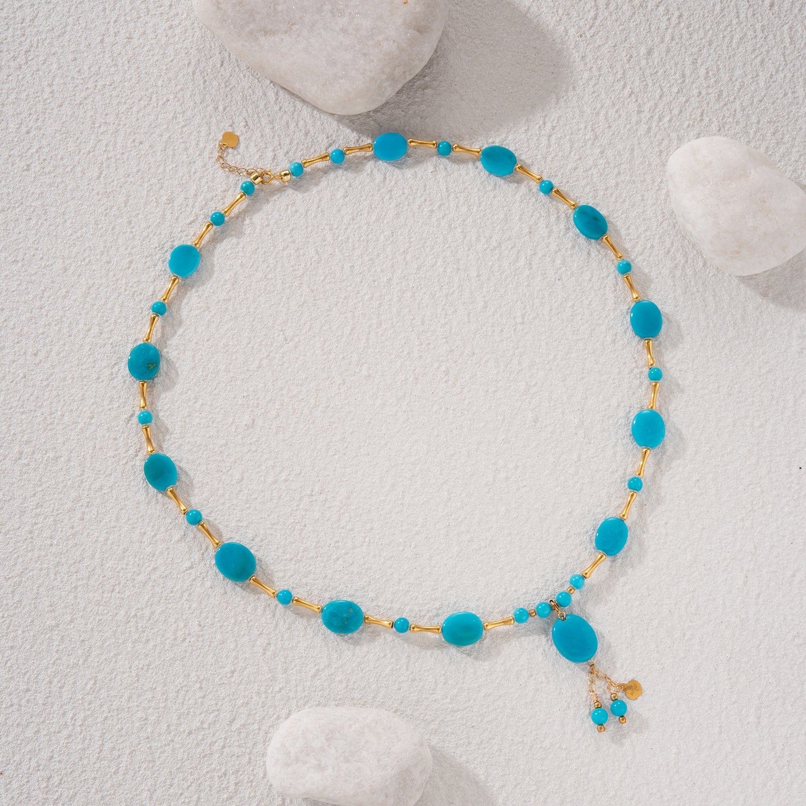 NO.9 18K Gold Cabochon Necklace