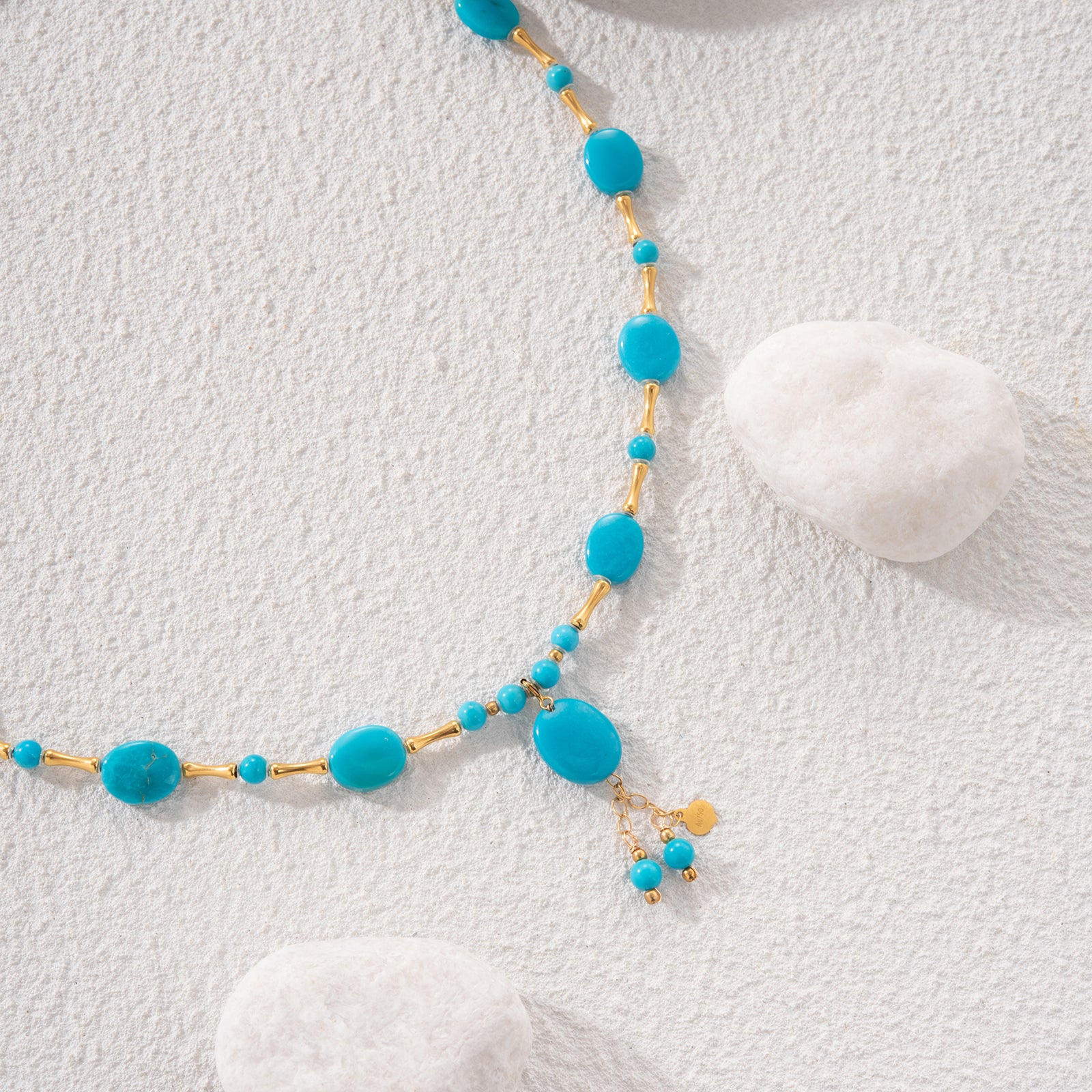 NO.9 18K Gold Cabochon Necklace